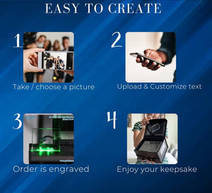 Custom Crystal 3D Photo Tower with LED Base • Crystal Photo Block for Anniversary Gift • Personalized Rectagle Crystal for Gift ktclubs.com