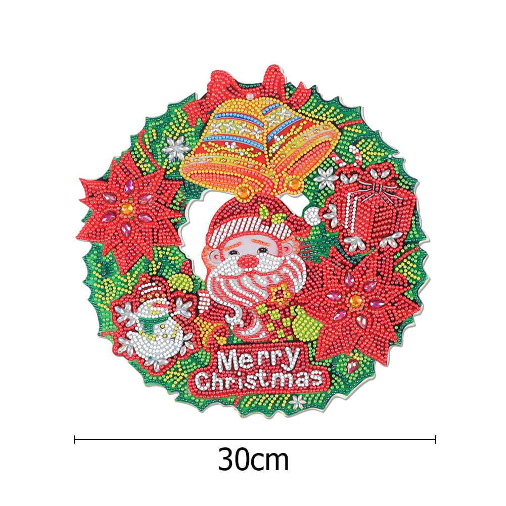 DIY 5D Mosaic Diamond Painting Flower Wreath Kit Christmas Decoration for Home Door Hanging Flower Wreath Party Supplies ktclubs.com