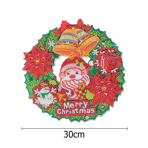 DIY 5D Mosaic Diamond Painting Flower Wreath Kit Christmas Decoration for Home Door Hanging Flower Wreath Party Supplies ktclubs.com