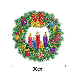 DIY 5D Mosaic Diamond Painting Flower Wreath Kit Christmas Decoration for Home Door Hanging Flower Wreath Party Supplies ktclubs.com