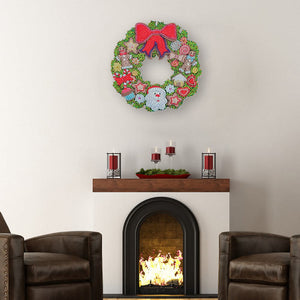 DIY 5D Mosaic Diamond Painting Flower Wreath Kit Christmas Decoration for Home Door Hanging Flower Wreath Party Supplies ktclubs.com