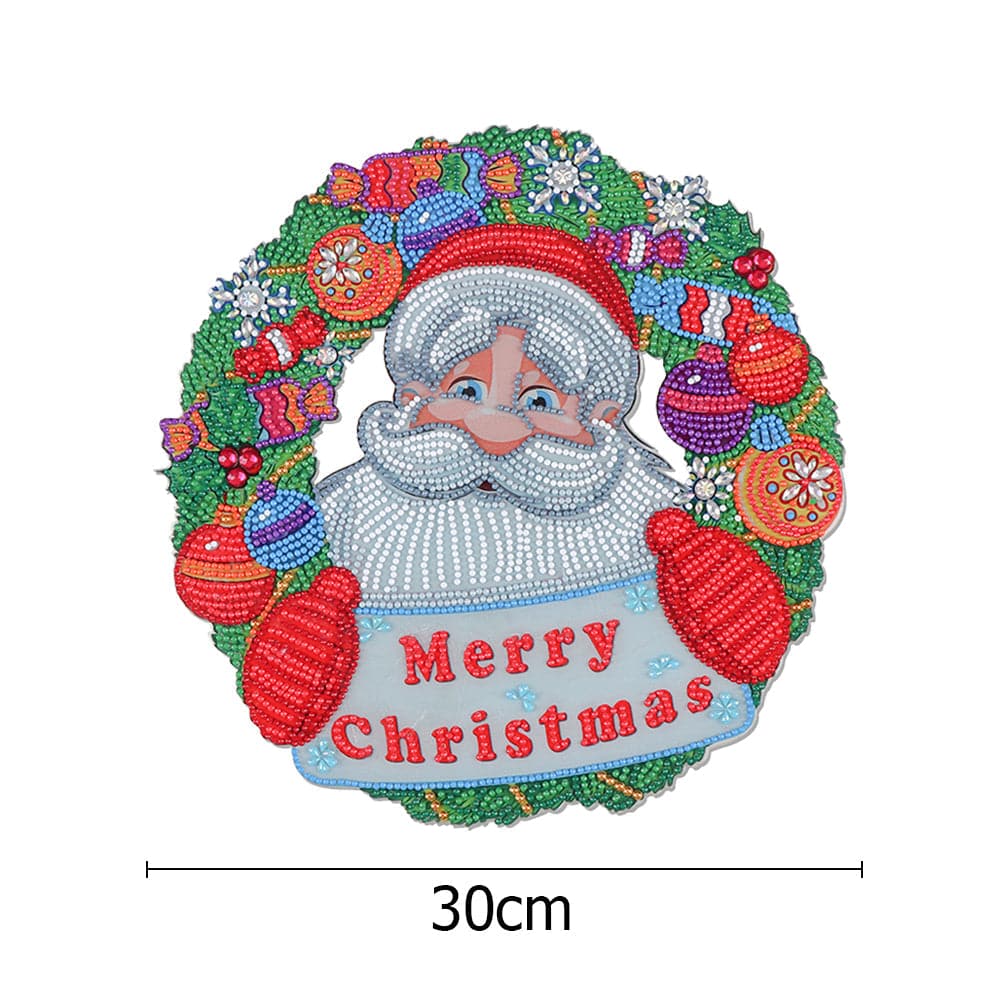 DIY 5D Mosaic Diamond Painting Flower Wreath Kit Christmas Decoration for Home Door Hanging Flower Wreath Party Supplies ktclubs.com