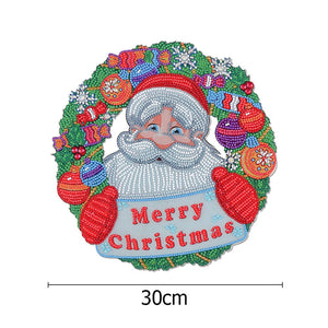 DIY 5D Mosaic Diamond Painting Flower Wreath Kit Christmas Decoration for Home Door Hanging Flower Wreath Party Supplies ktclubs.com