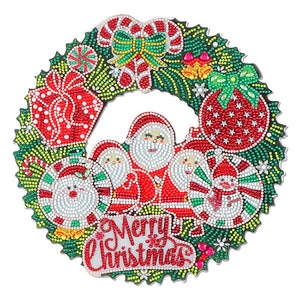 DIY 5D Mosaic Diamond Painting Flower Wreath Kit Christmas Decoration for Home Door Hanging Flower Wreath Party Supplies ktclubs.com