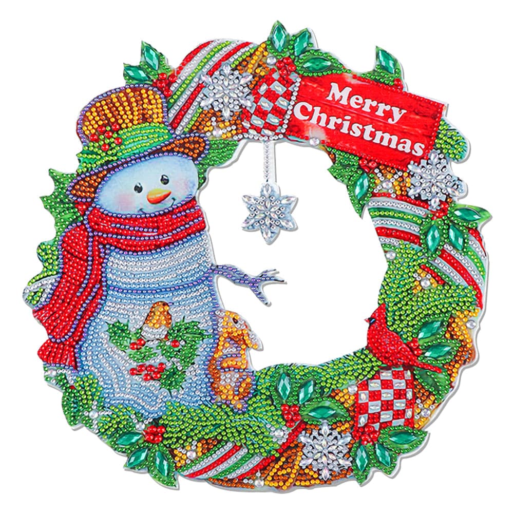 DIY 5D Mosaic Diamond Painting Flower Wreath Kit Christmas Decoration for Home Door Hanging Flower Wreath Party Supplies ktclubs.com