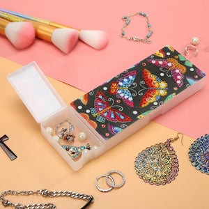 DIY Butterfly Special Shaped Diamond Painting 2 Grids Pencil Storage Case ktclubs.com