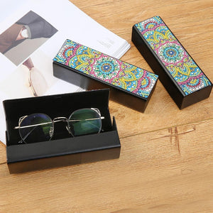 DIY Diamond Leather Sunglasses Box Portable Glasses Storage Case ktclubs.com