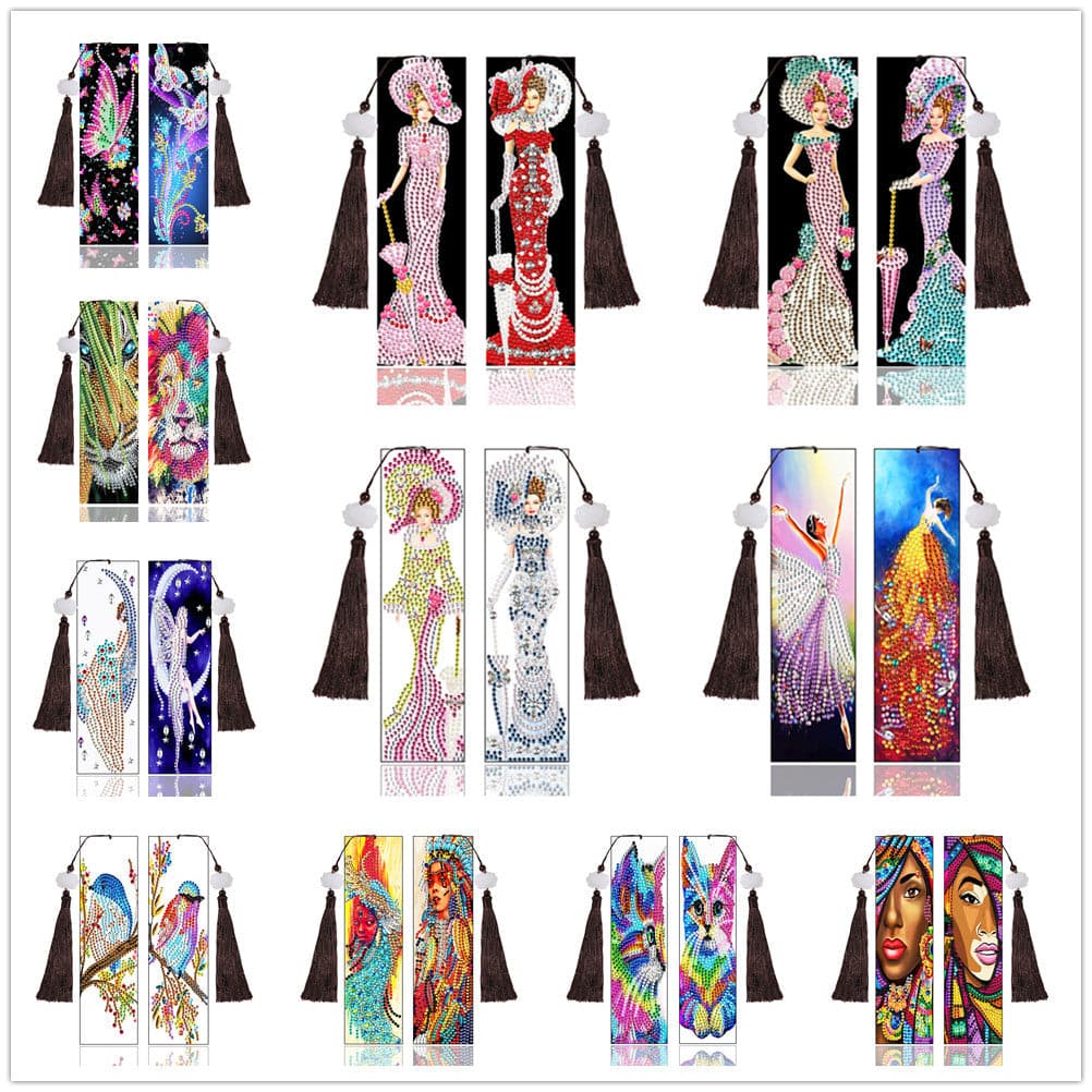 DIY Diamond Painting Leather Bookmark Special-shaped Drill Tassel ktclubs.com