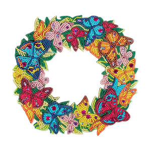 DIY Diamond Painting Wall Hanging Pendant Christmas Flower Wreath Kit Home Door Decoration Window Door Christmas Gifts Pendant ktclubs.com