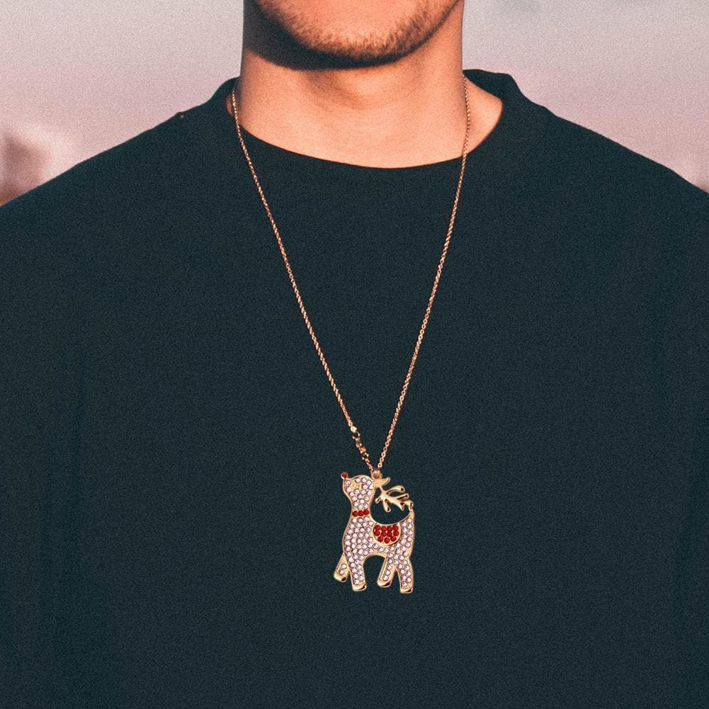 DIY Elk Necklace Full Drill Diamond Keychain ktclubs.com