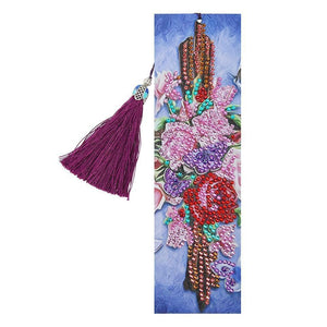DIY Flower Special Shaped Diamond Leather Tassel Bookmark ktclubs.com