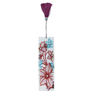 DIY Flower Special Shaped Diamond Leather Tassel Bookmark ktclubs.com