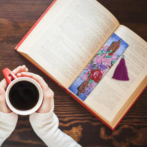 DIY Flower Special Shaped Diamond Leather Tassel Bookmark ktclubs.com