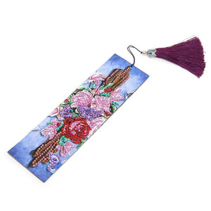 DIY Flower Special Shaped Diamond Leather Tassel Bookmark ktclubs.com