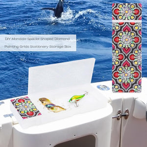 DIY Mandala Special Shaped Diamond 2 Grids Earrings Storage Box ktclubs.com