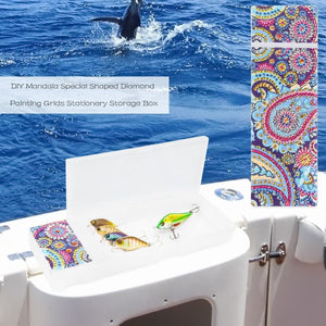 DIY Mandala Special Shaped Diamond 2 Grids Earrings Storage Case ktclubs.com