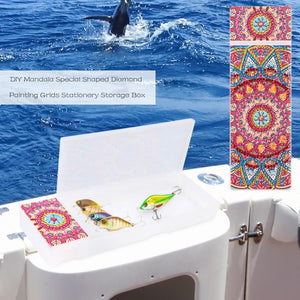 DIY Mandala Special Shaped Diamond 2 Grids Nail Art Storage Box ktclubs.com