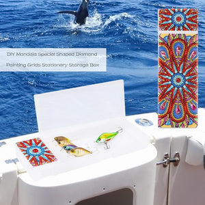 DIY Mandala Special Shaped Diamond 2 Grids Stationery Storage Case ktclubs.com