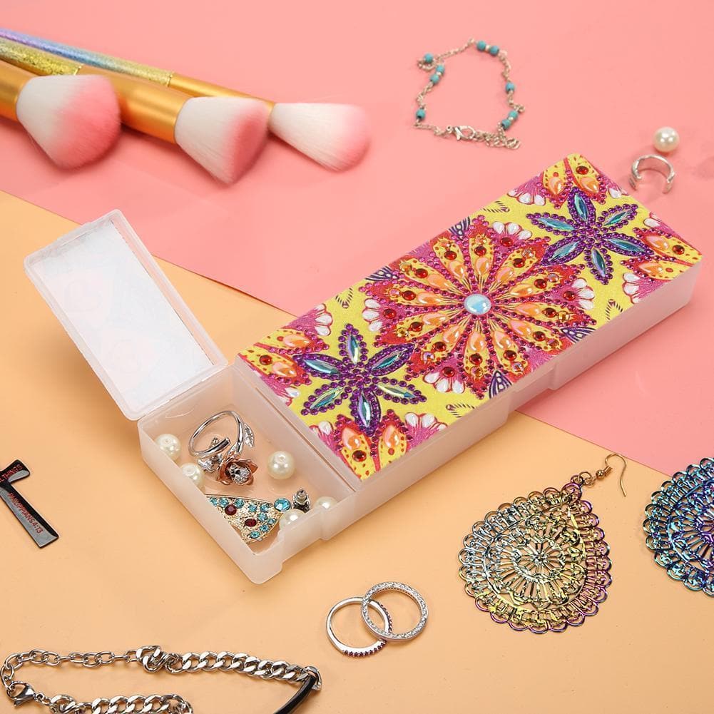 DIY Mandala Special Shaped Diamond Painting Students Pencil Storage Case ktclubs.com