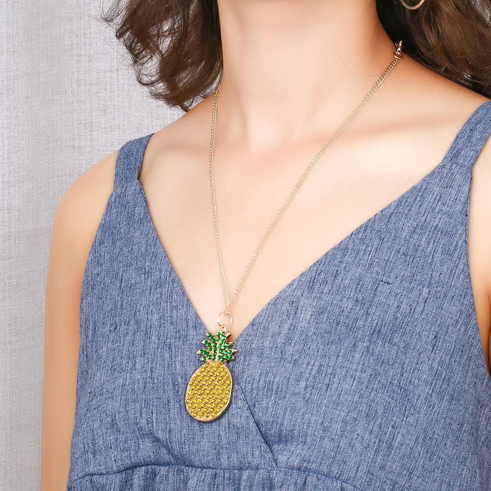 DIY Pineapple Necklace Full Drill Diamond Keychain ktclubs.com