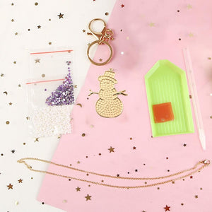 DIY Snowman Full Drill Diamond Keychain ktclubs.com