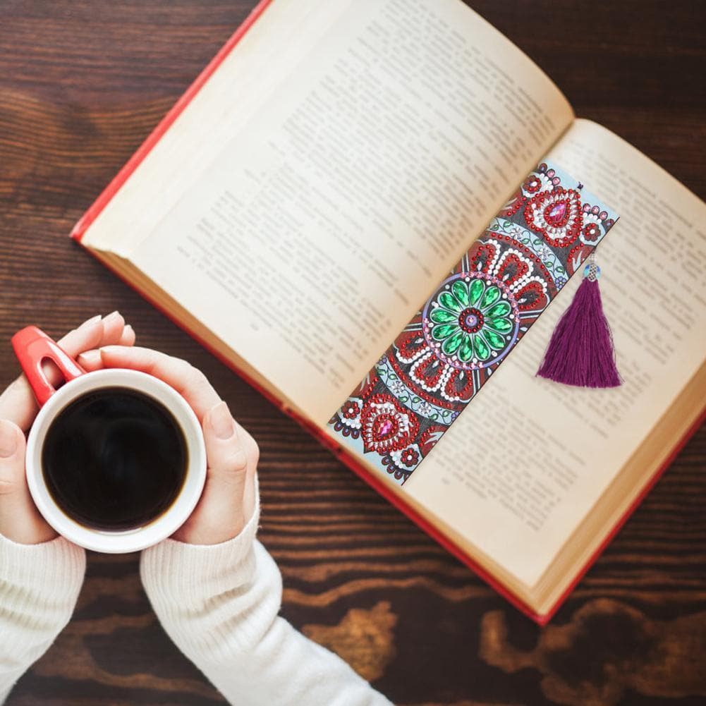 DIY Special Shaped Diamond Creative Leather Tassel Bookmark ktclubs.com