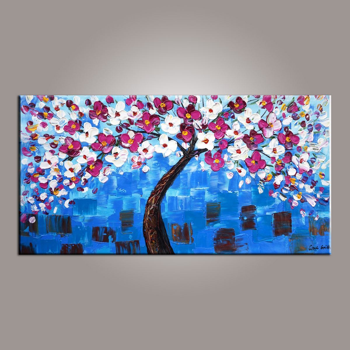 Flower Tree Painting, Abstract Art Painting, Painting on Sale, Canvas Wall Art, Dining Room Wall Art, Canvas Art, Modern Art, Contemporary Art