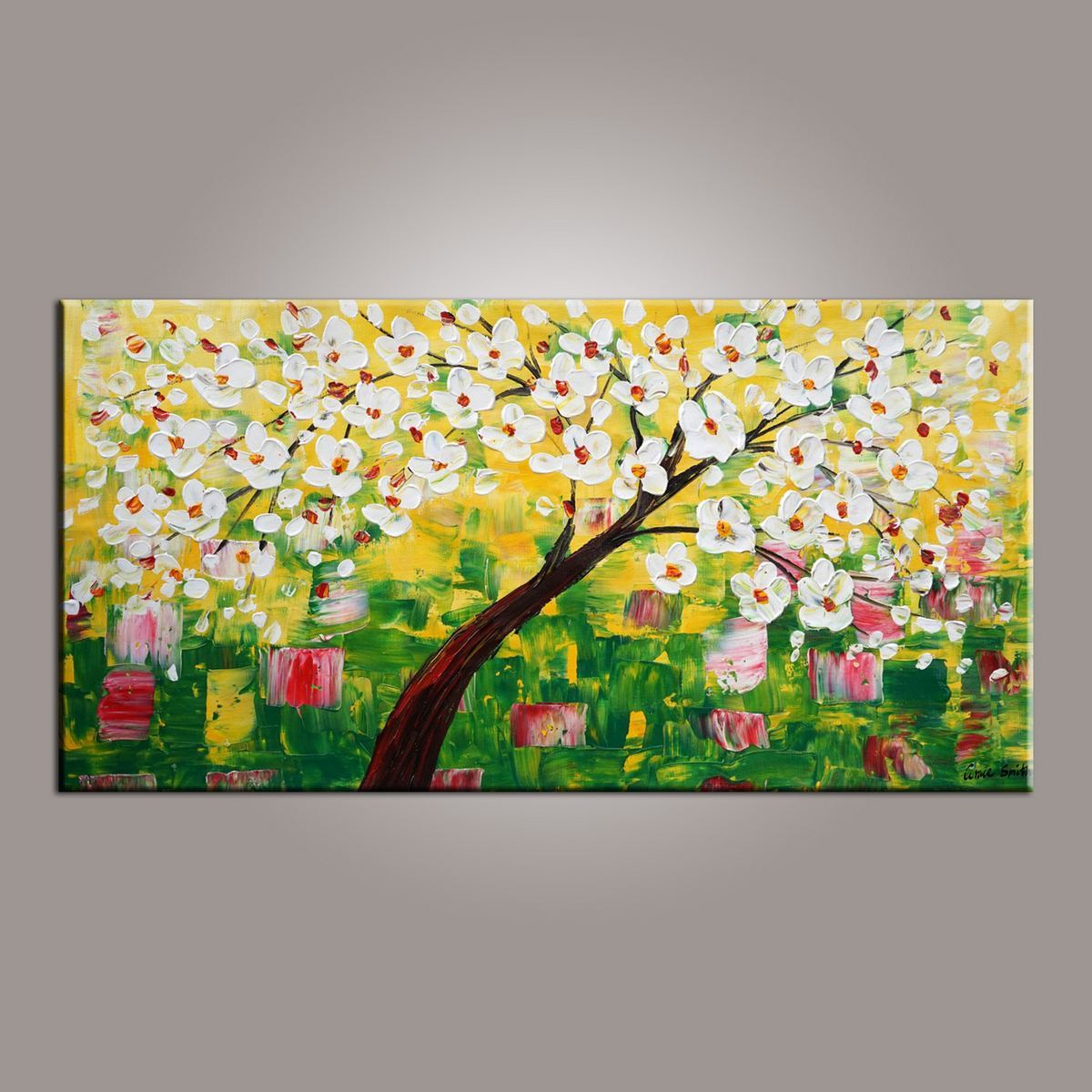 Canvas Wall Art, Flower Tree Painting, Abstract Art Painting, Painting on Sale, Dining Room Wall Art, Canvas Art, Modern Art, Contemporary Art