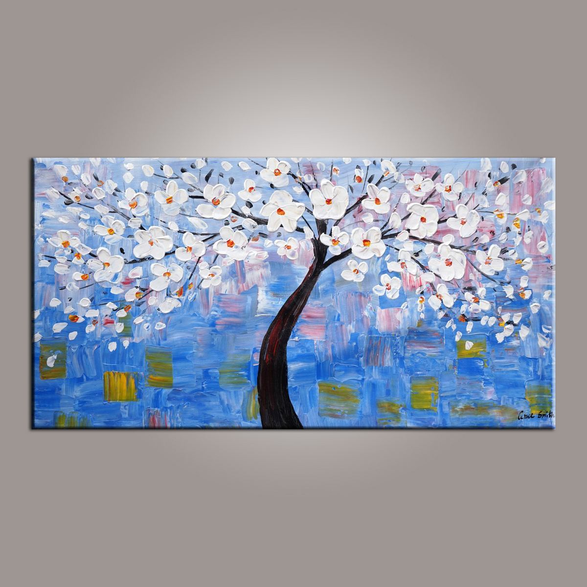 Abstract Canvas Art, Flower Tree Painting, Tree of Life Painting, Painting on Sale, Contemporary Art