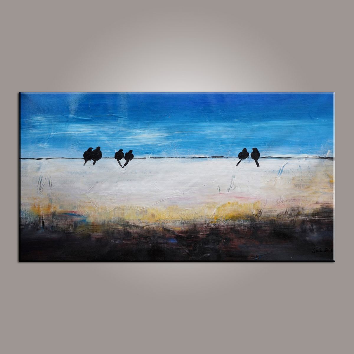 Abstract Art, Love Birds Painting, Modern Art, Painting for Sale, Contemporary Art, Flower Art, Abstract Art, Living Room Wall Art, Canvas Art