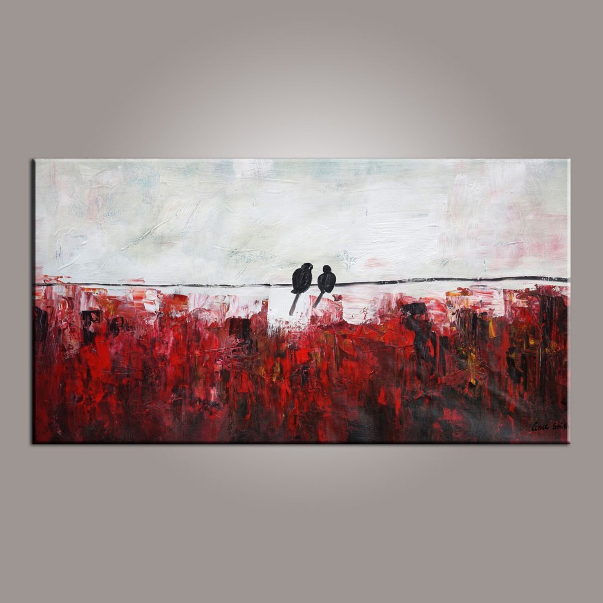 Abstract Art, Love Birds Painting, Painting for Sale, Modern Art, Contemporary Art, Buy Abstract Art