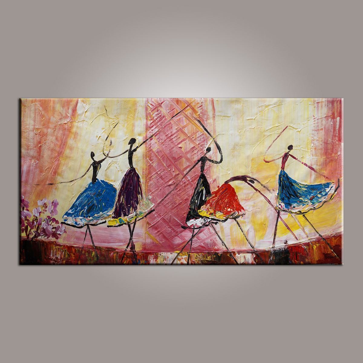 Ballet Dancer Art, Canvas Painting, Abstract Painting, Large Art, Abstract Art, Hand Painted Art, Bedroom Wall Art