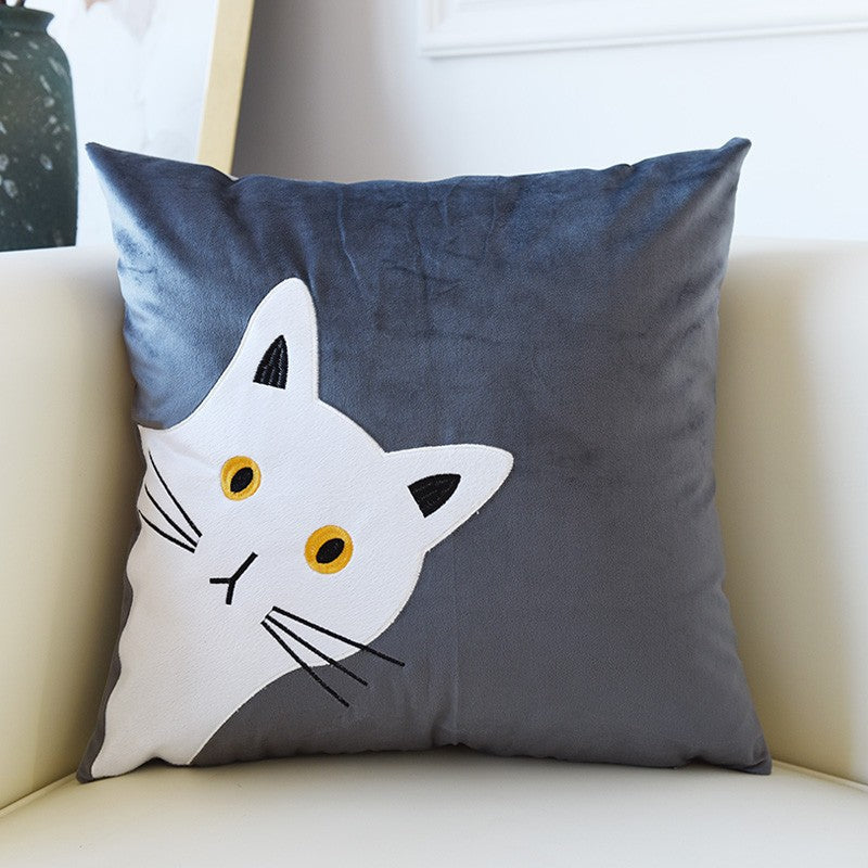 Modern Decorative Throw Pillows, Lovely Cat Pillow Covers for Kid's Room, Modern Sofa Decorative Pillows, Cat Decorative Throw Pillows for Couch