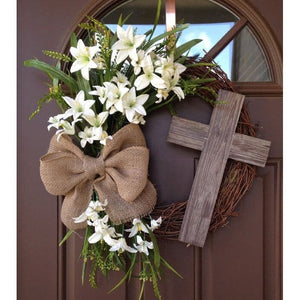 Easter Bunny Wreath Door Hanging Decoration ktclubs.com
