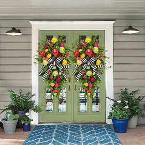 Faux Door Hanging Garland Front Door Hanging Decoration Autumn Colours Season Upside DownTree, wreath ktclubs.com