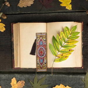 Flower DIY Special Shaped Diamond Leather Tassel Bookmark ktclubs.com