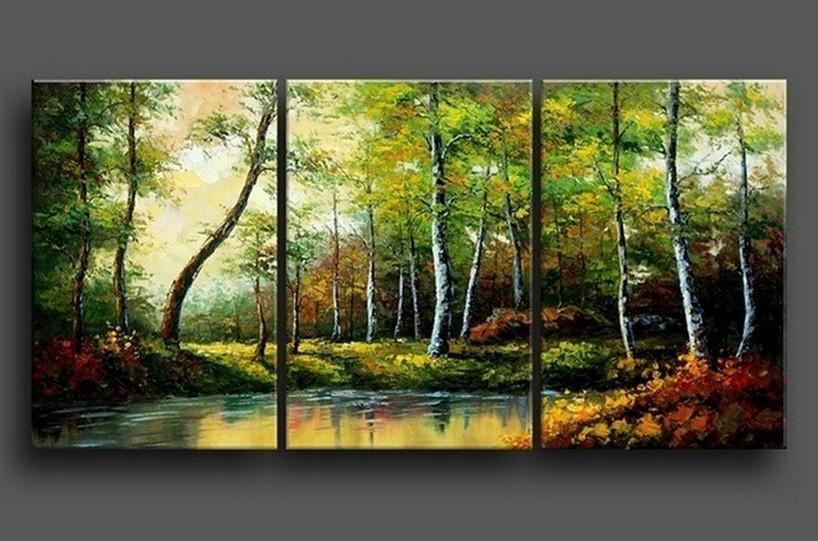 Landscape Painting, Forest Tree Painting, Landscape Canvas Painting, Large Painting for Living Room, Buy Paintings Online
