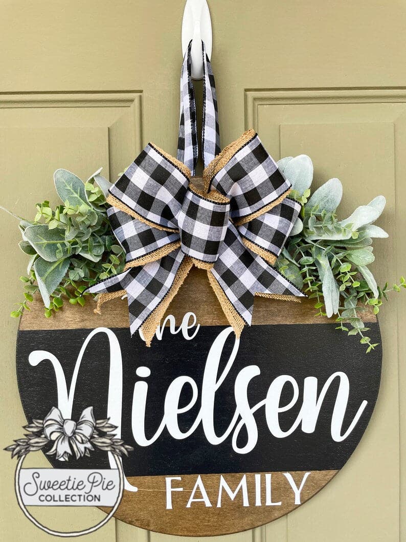 Front Door Decor | Last Name/Family | Door Hanger | Door Wreath | Housewarming Gift | Home Decor ktclubs.com