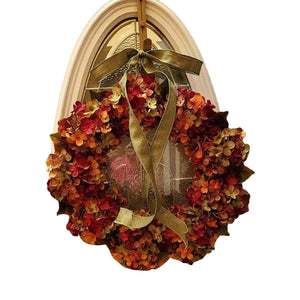Grateful Autumn Door wreath Hydrangea Garland Faux Flower Decoration Rustic Wall Hanging ktclubs.com