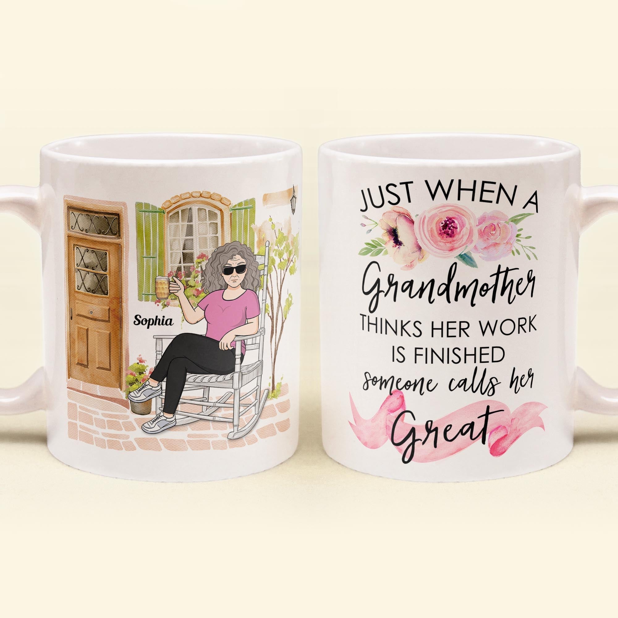 Great Grandparent - Personalized Mug - Pregnancy, Baby Announcement Gift For Great - Grandma, Grandma , Great Grandpa, Grandpa - Baby Reveal To Family.