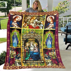 HOLY FAMILY VIRGIN MARY -Blanket ktclubs.com