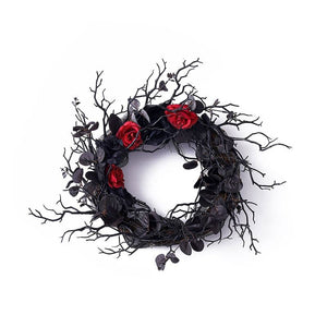 Halloween Deadwood Wreath Black Decorative Wreath Door Hanging Holiday Decoration Rattan Wreath Wall Hanging ktclubs.com