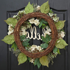 Holiday hello simulation wreath door decoration European and American hydrangea rattan circle window decoration wreath ktclubs.com