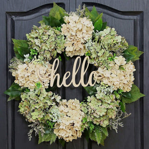Holiday hello simulation wreath door decoration European and American hydrangea rattan circle window decoration wreath ktclubs.com