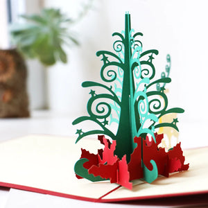 Hollow paper carving deer section-Recordable stereo greeting card ktclubs.com