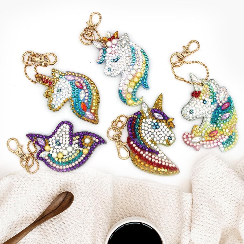 Horse 5pcs DIY Special Shaped Full Drill Diamond Keychain ktclubs.com