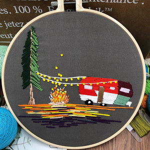 "House in a Field of Flowers" - Embroidery ktclubs.com