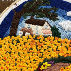 "House in a Field of Flowers" - Embroidery ktclubs.com