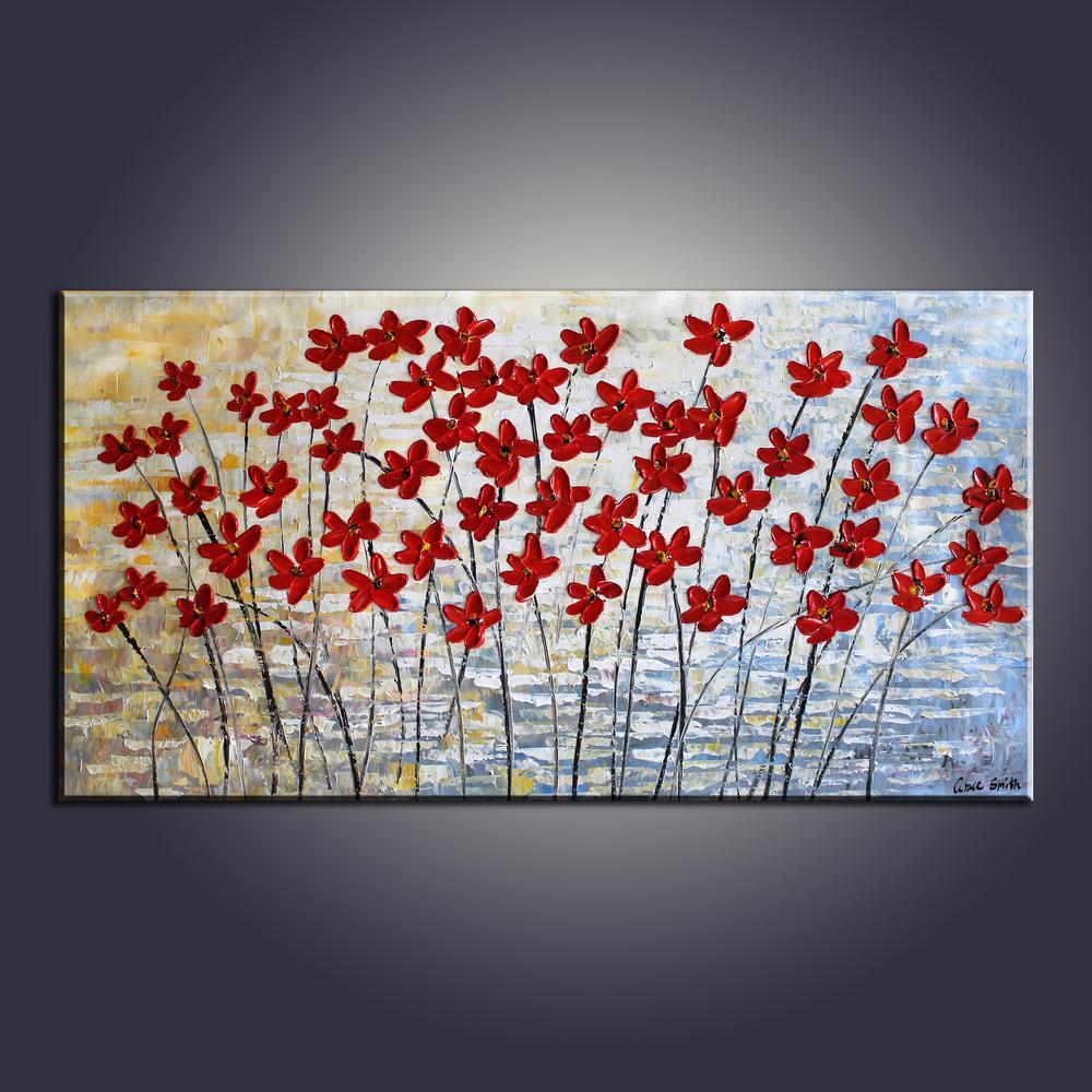 Art Painting, Flower Art, Contemporary Art, Modern Art, Abstract Art Painting, Canvas Wall Art, Living Room Wall Art, Canvas Art