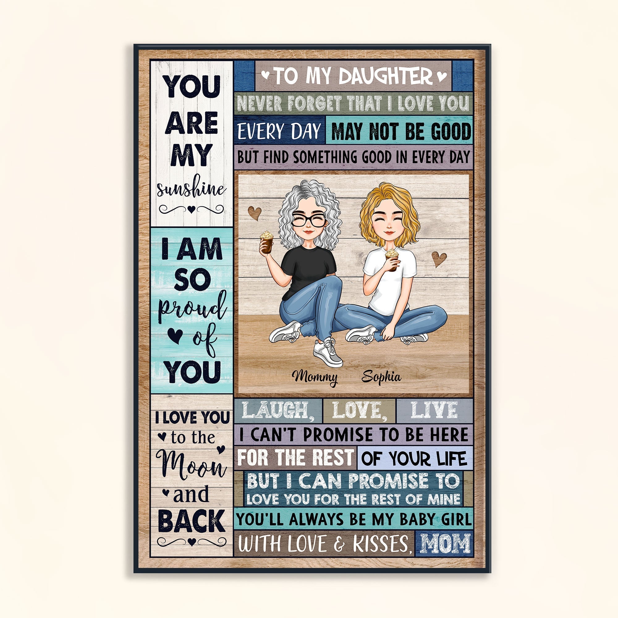 You Are My Sunshine - Personalized Poster/Canvas - Christmas, New Year, Birthday Gift For Your Daughter, Your Baby Girl